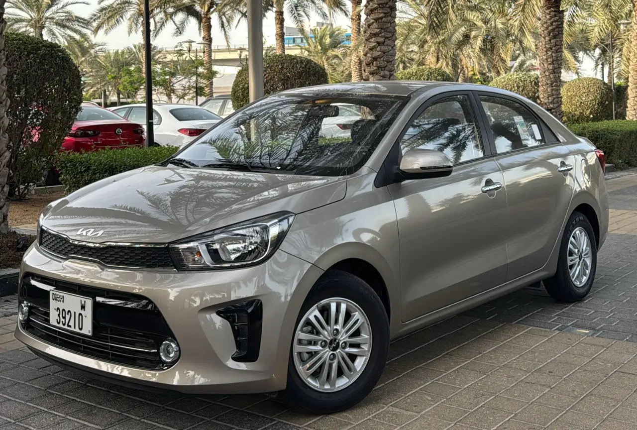 Kia Pegas 2025 front three-quarter exterior in Dubai