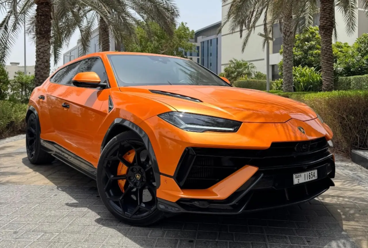 Orange Lamborghini Urus Performante available for rental in Dubai