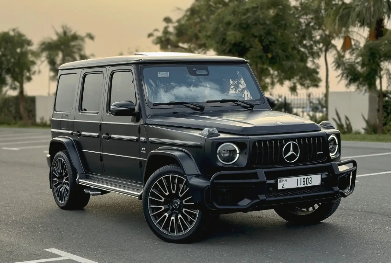 Black Mercedes-AMG G 63 front view in Dubai