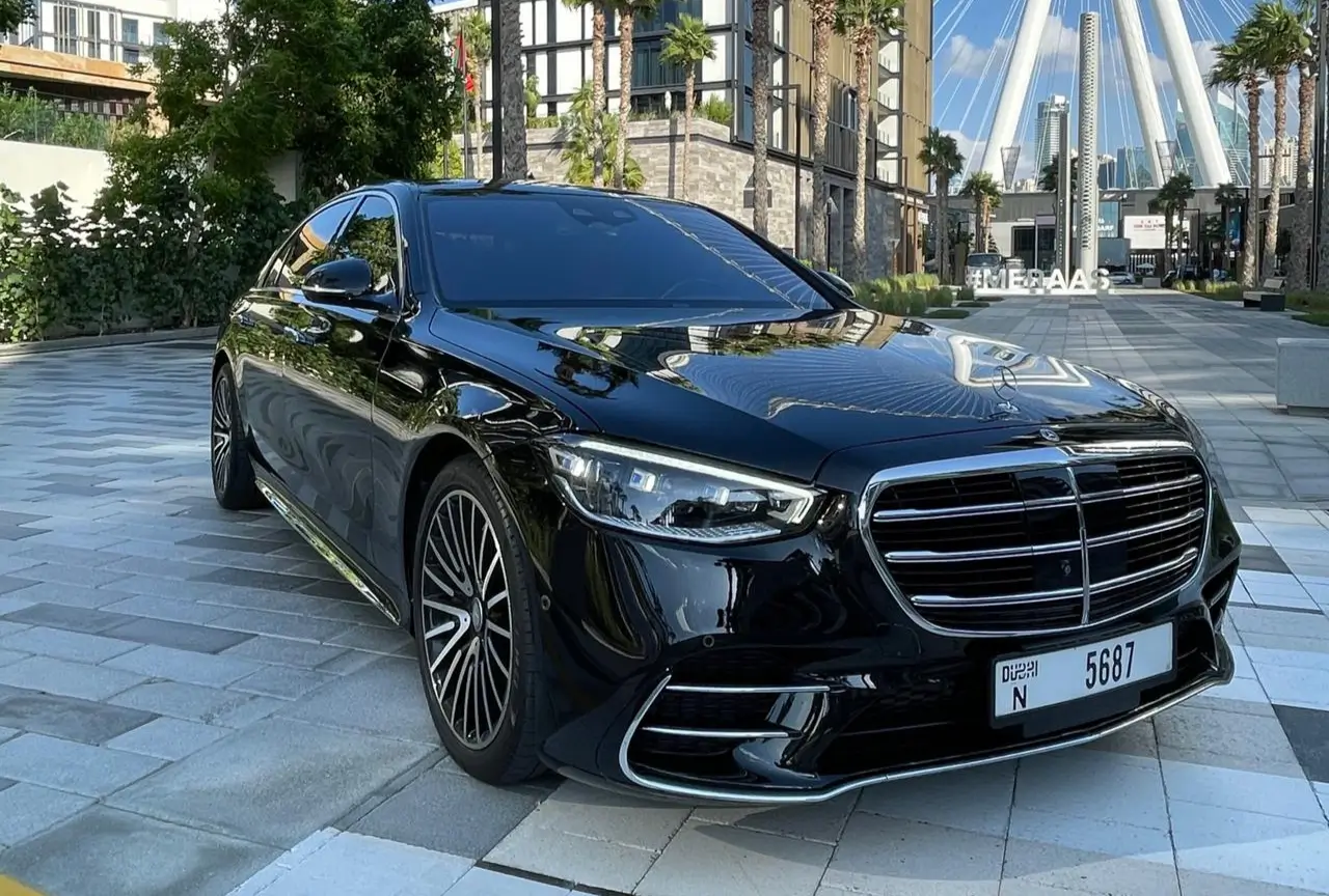 Mercedes-Benz S 580 front view available for rental in Dubai